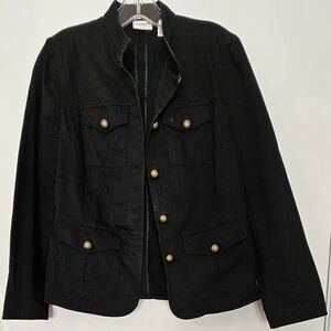 Covington Military Style Jackets Black Metal Brass Buttons up Size S/CH 6-8